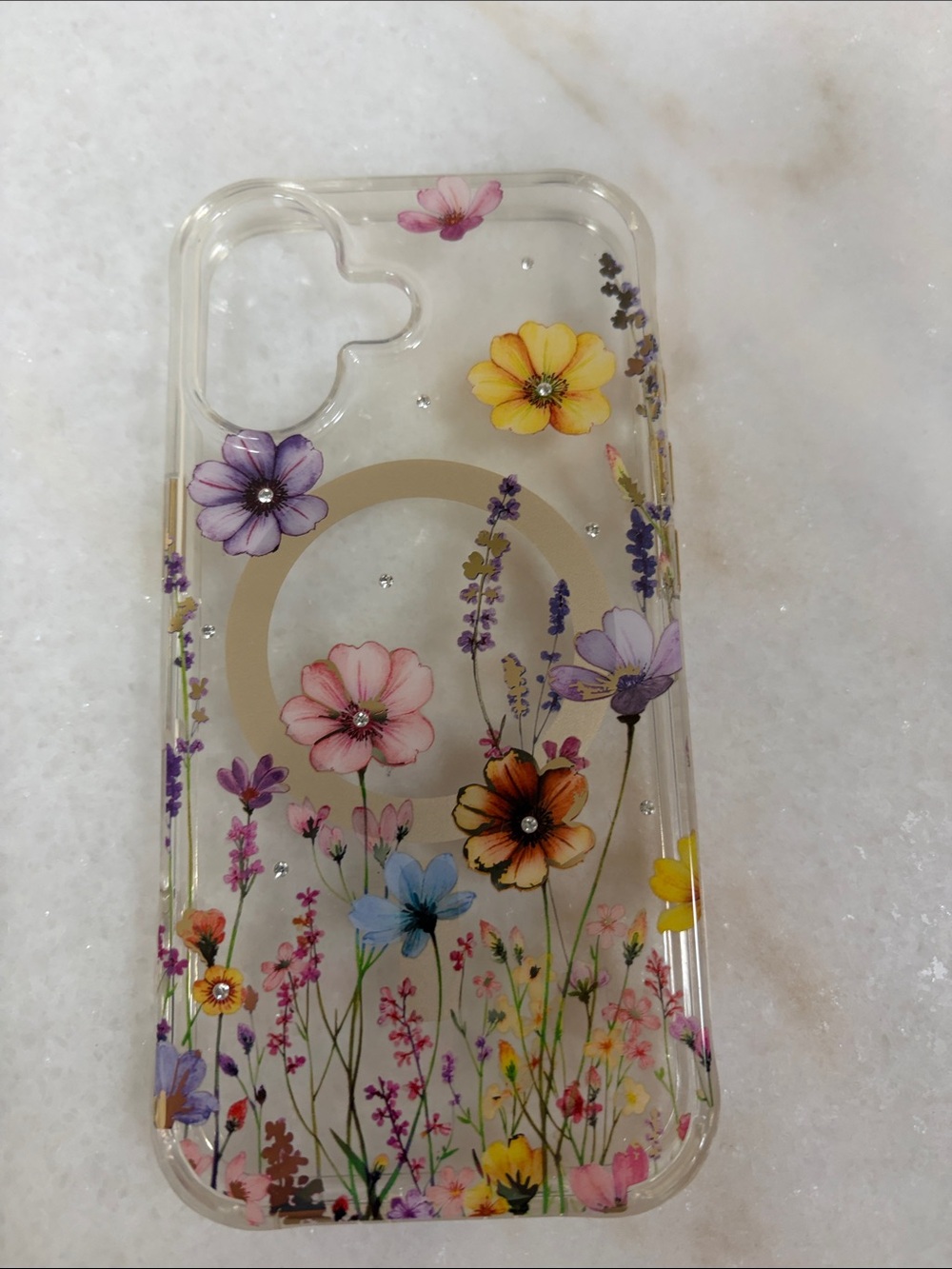 iPhone 17  Clear Phone Case with Multicolor Floral Print